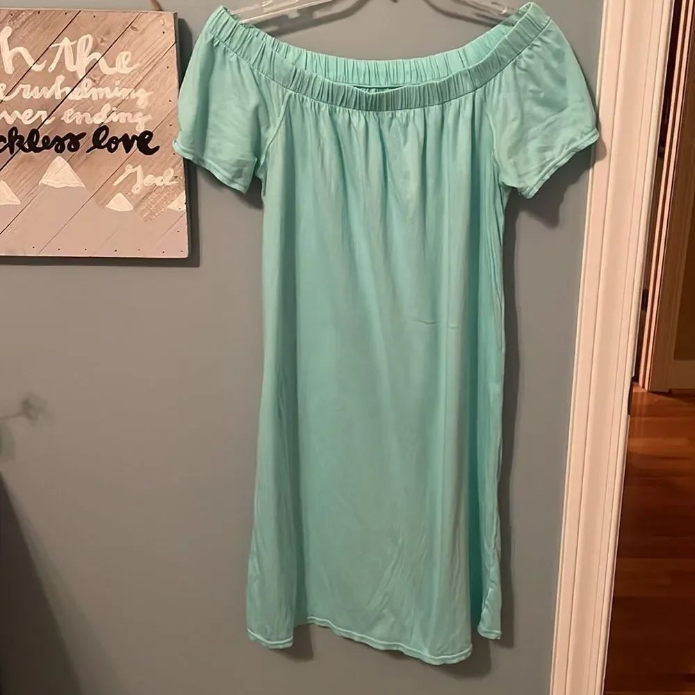 Vintage Beach Tees Womens Summer Off The Shoulder Casual Dress